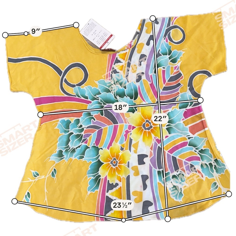 Handmade, beautiful summer top with a Hawaiian flair. Size S-M - Picture 3 of 5
